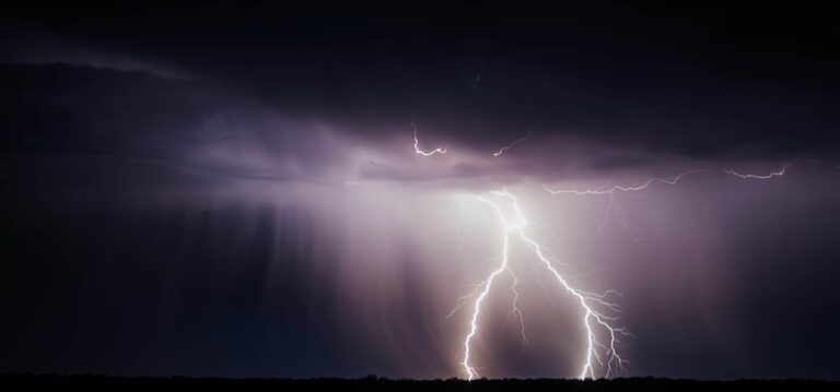 Raging storm with lightening